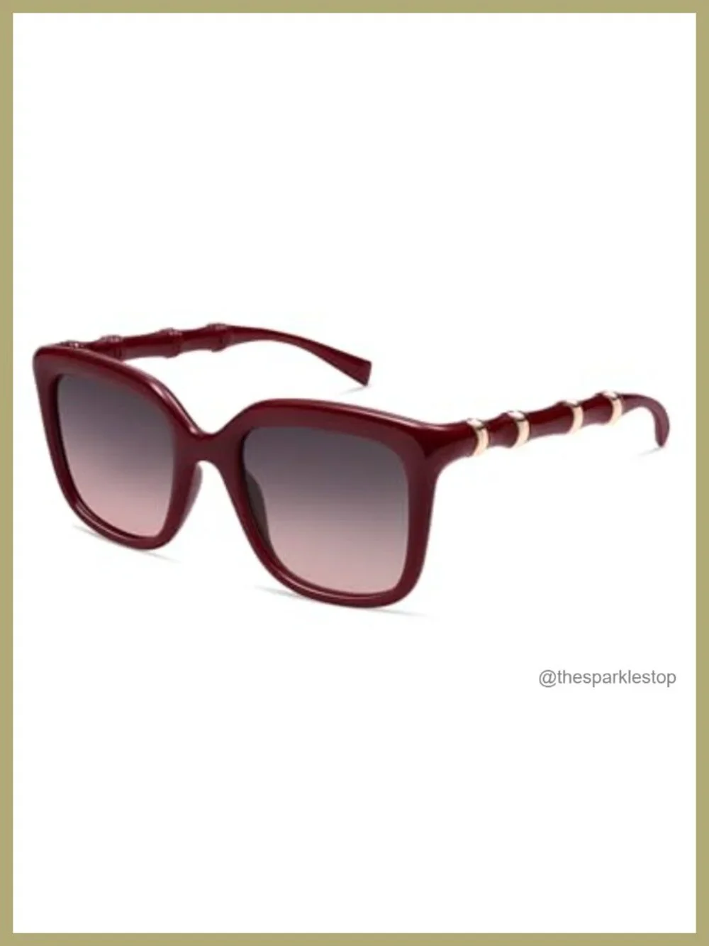 Retro Chunky Square Polarized Sunglasses Bamboo Temple UV400 Unisex